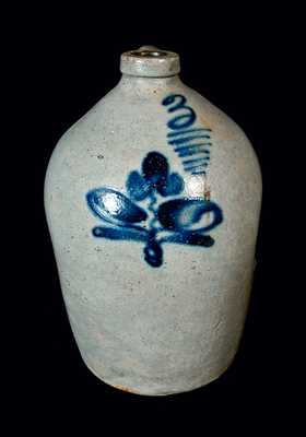 Three-Gallon Midwestern Stoneware Floral Jug