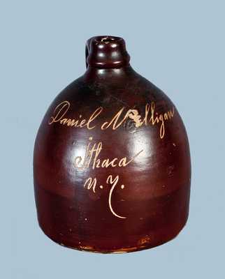 Ithaca, NY Stoneware Script Advertising Jug