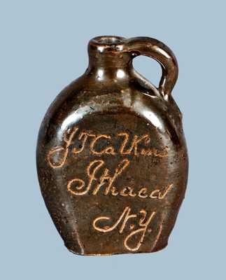 Miniature Ithaca, NY Stoneware Whiskey Jug