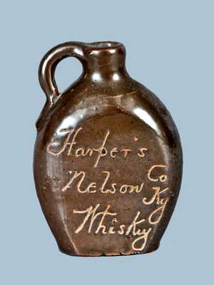 Miniature Ithaca, NY Stoneware Whiskey Jug