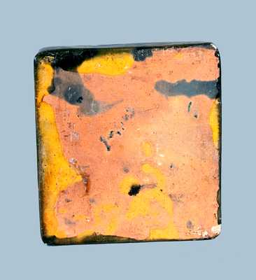 Redware Tile with Baby s Footprint