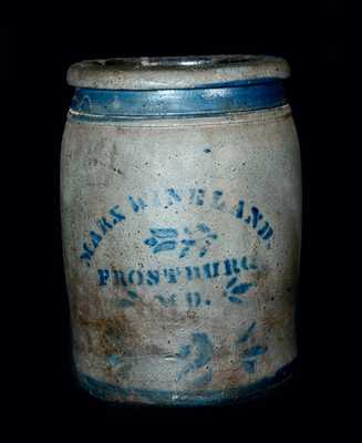 Scarce FROSTBURG, MD Stoneware Advertising Crock