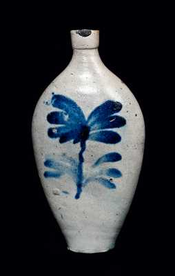 Very Rare Cobalt-Decorated Stoneware Flask, Baltimore, MD