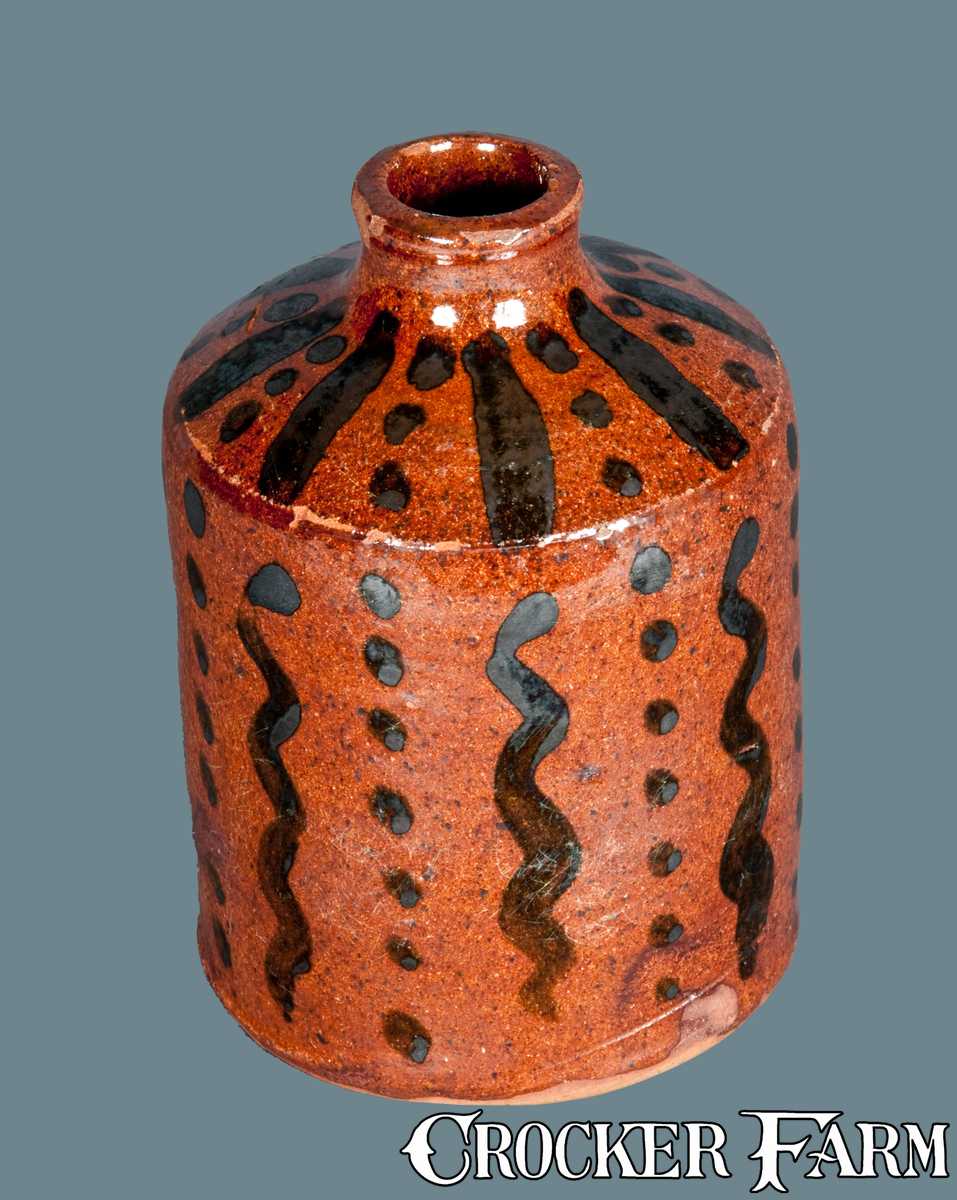 Exceptional Slip-Decorated Redware Ink Bottle -- Lot 192 -- March 3 ...