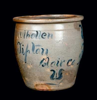 Rare Tipton, PA Stoneware Presentation Crock