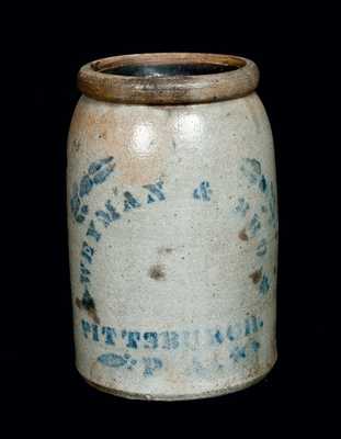 WEYMAN & BRO. / PITTSBURGH, PA Stoneware Snuff Jar