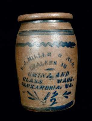 E. J. MILLER / ALEXANDRIA, VA Stoneware Advertising Crock