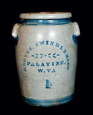 KNOTTS, SWINDLER & CO. / PALATINE, W. VA. Stoneware Crock