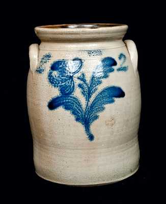 LYONS, New York Stoneware Crock with Flower