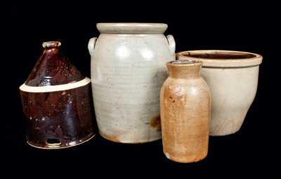 Lot of Four: Stoneware Vessels, including COWDEN & WILCOX and GARDINER, ME