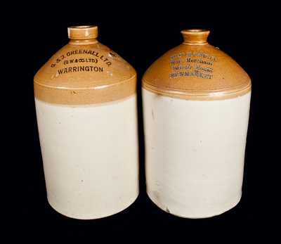 Lot of Two: English Stoneware Liquor Jugs