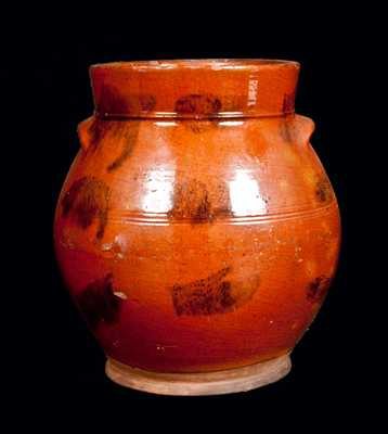 Baluster-Form Redware Jar with Manganese Decoration