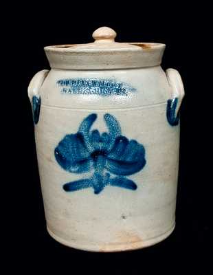 One-Gallon Stoneware Lidded Jar Impressed COWDEN & WILCOX / HARRISBURG, PA