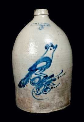 E. & L. P. NORTON Stoneware Jug with Bird Decoration