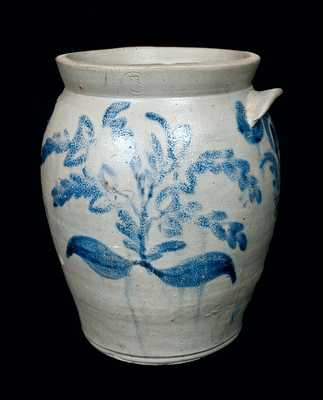 Stoneware Jar with Elaborate Floral Decoration, Baltimore, circa 1825