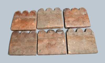 Lot of Six: Georgia Pottery Slave Tiles