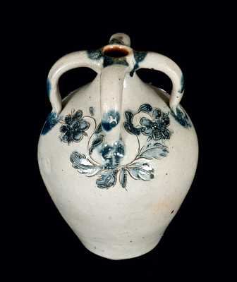 Diminutive Four-Handled Incised Stoneware Jug, Northeastern U.S.