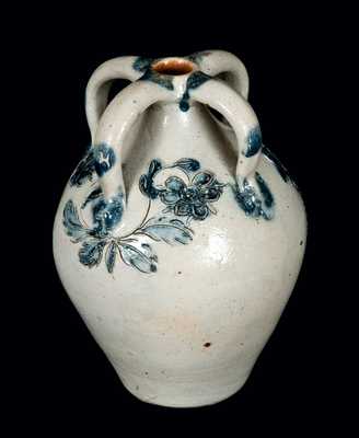 Rare Small Incised Four-Handled Stoneware Jug