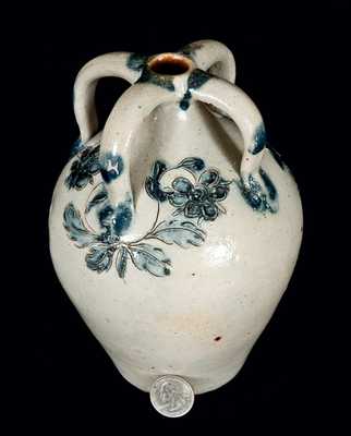 Rare Small Incised Four-Handled Stoneware Jug