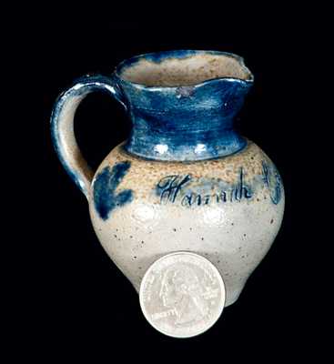 Rare Miniature Stoneware Presentation Pitcher attrib. Beaver County, PA,