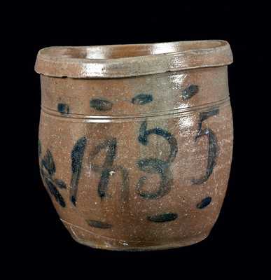 Pennsylvania Stoneware Jar with House Decoration, Dated 1835