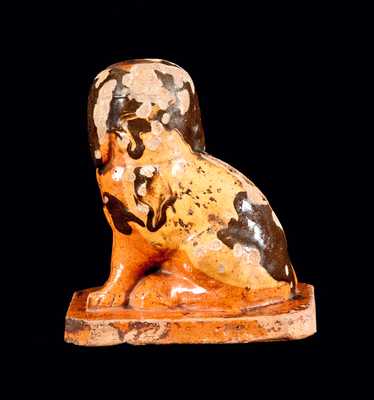 Slip-Decorated Redware Dog Bank