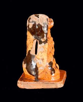 Slip-Decorated Redware Dog Bank