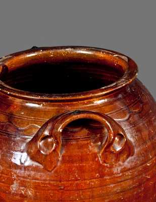 Very Rare North Carolina Redware Jar Incised 