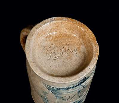 Rare Signed Philadelphia Stoneware Mug with Incised Liberty Bell