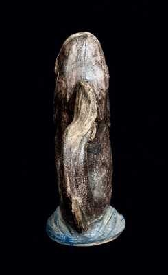 Rare Midwestern Salt-Glazed Stoneware Fish Pitcher