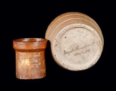 Two Small Utilitarian Pottery Articles, American, late 19th century.