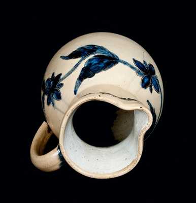 Outstanding Incised Stoneware Pitcher, Henry Remmey, Philadelphia, 1856
