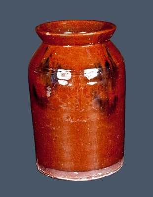 New England Redware Jar with Manganese Decoration