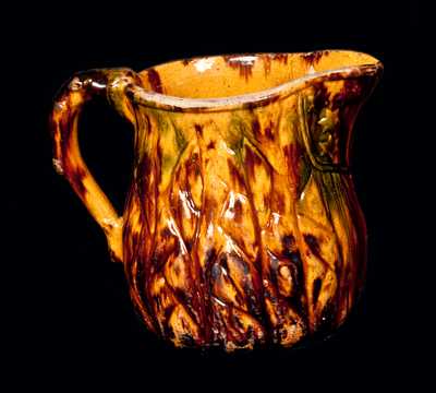 Molded Redware Pitcher, PA origin, mid to late 19th century