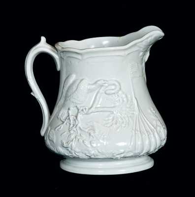 Millington, Astbury & Poulson, Trenton, NJ, Ironstone Civil War Commemorative Pitcher