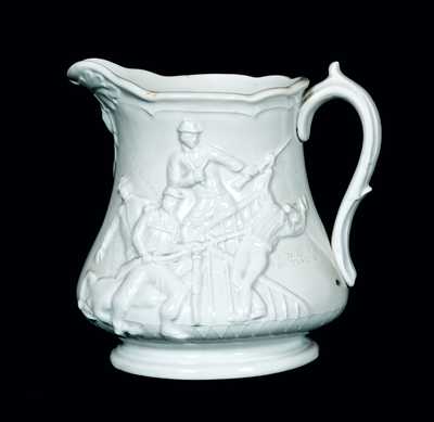 Millington, Astbury & Poulson, Trenton, NJ, Ironstone Civil War Commemorative Pitcher