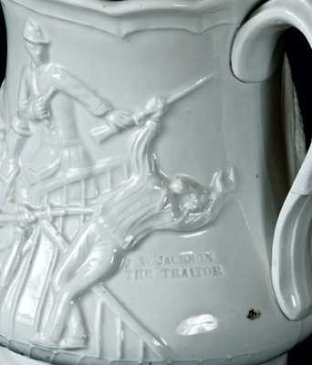 Millington, Astbury & Poulson, Trenton, NJ, Ironstone Civil War Commemorative Pitcher