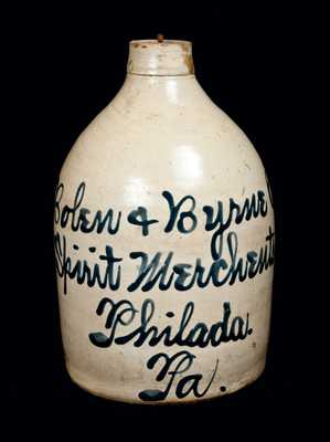 Philadelphia, PA Stoneware Advertising Jug