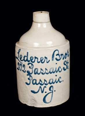 Half-Gallon Passaic, NJ Stoneware Advertising Jug