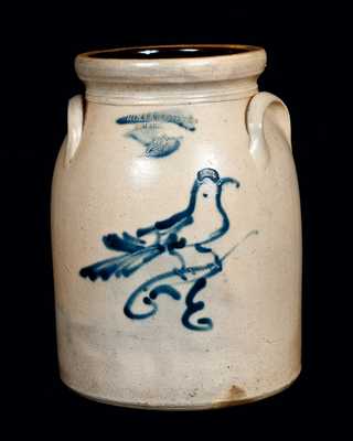 J.A. & C.W. UNDERWOOD / FORT EDWARD, N.Y. Stoneware Jar with Bird