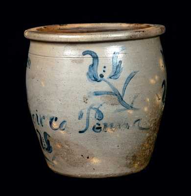 Rare Tipton, PA Stoneware Presentation Crock