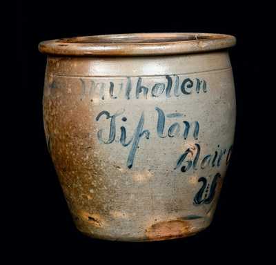 Rare Tipton, PA Stoneware Presentation Crock