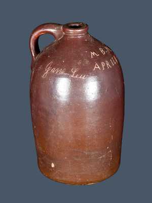 Dated WV Stoneware Presentation Jug Incised 