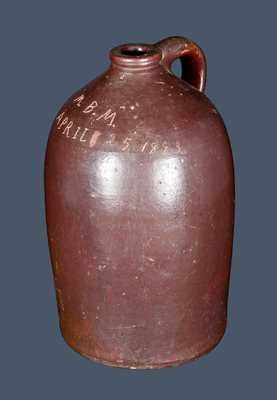 Dated WV Stoneware Presentation Jug Incised "Jane Lew"