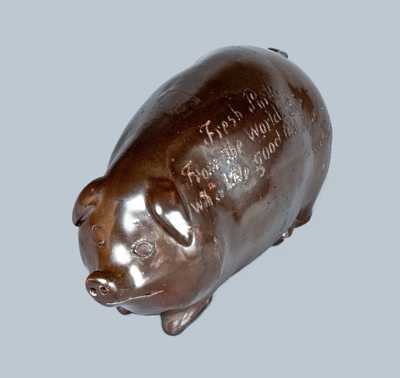 Anna Pottery 1893 Chicago World s Fair Stoneware Pig Flask