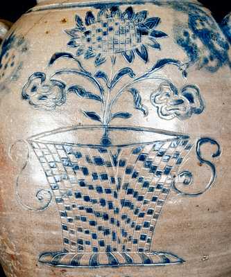 Important Profusely-Decorated Incised Stoneware Jar, Manhattan or New Jersey, circa 1750