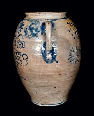 Important Profusely-Decorated Incised Stoneware Jar, Manhattan or New Jersey, circa 1750