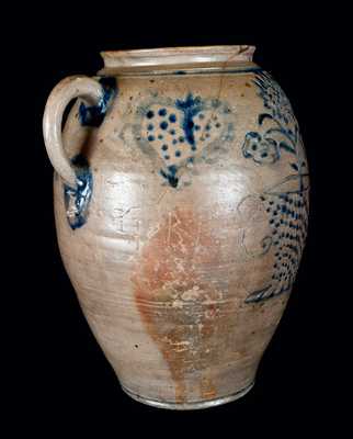Important Profusely-Decorated Incised Stoneware Jar, Manhattan or New Jersey, circa 1750