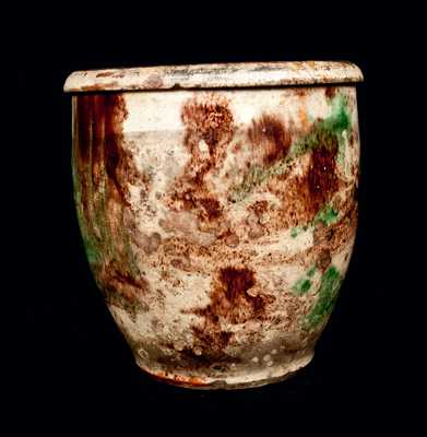 Shenandoah Valley Multi-Glazed Redware Cream Jar