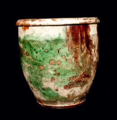 Shenandoah Valley Multi-Glazed Redware Cream Jar